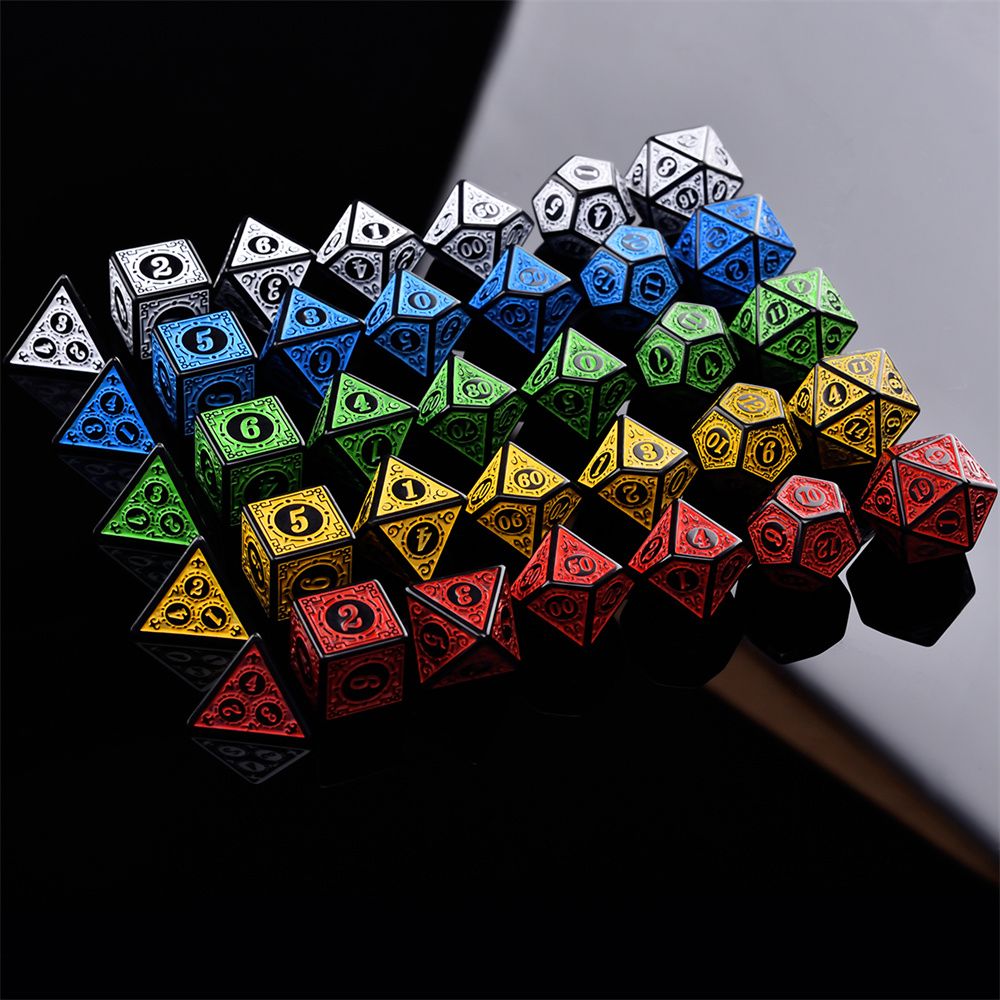 35/21/7Pcs DND Dice Set Multi Sides Polyhedral D4 D6 D8 D10 D12 D20 Dice for Role Playing Board Table Game Math Tabletop RPG