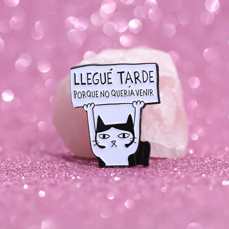 Llegue Tarde Porque No Queria Venir Spille smaltate - Spille con animali dei cartoni animati Distintivi da bavero Regalo per bambini e amici