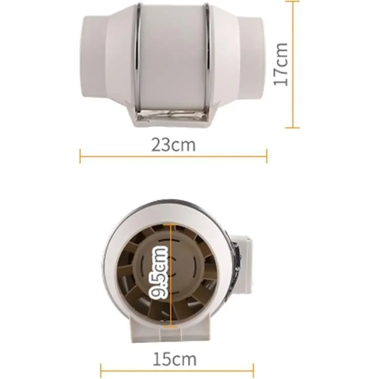 220 V 100 mm verstellbarer Rohrventilator 220 m3/h, EC-Motor-Inline-Abluftventilator, geräuschlos, 2600 U/min, für Badewannen, Küchenbelüftung