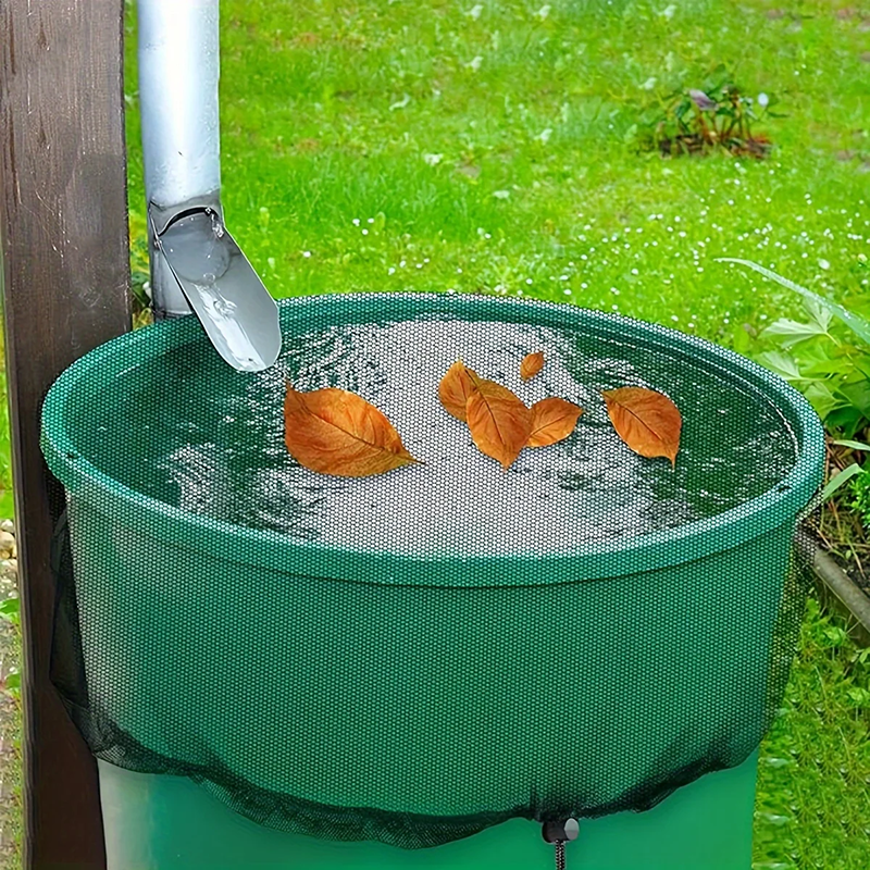 Cubiertas de cubo de agua con pantalla de barriles de lluvia, cubierta de red de tanque de colector de agua de lluvia, red de cubo de recolección de agua de lluvia con cordón