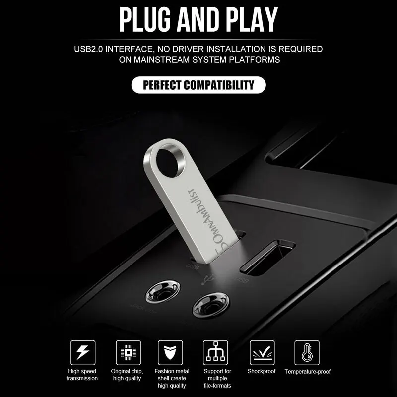 SomnAmbulist Pen Drive 32GB 64GB 128GB haute vitesse USB2.0 pour PC Mobile Mini Pen Drive 16GB 32GB USB Flash Drive 64GB 8GB 4GB