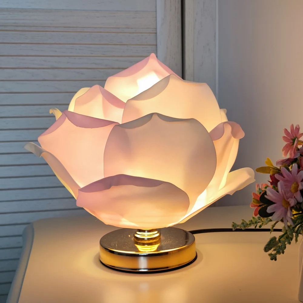 Kreative Rose Floral Tischlampen Mädchen Schlafzimmer Atmosphäre dekorative Nachtlichter