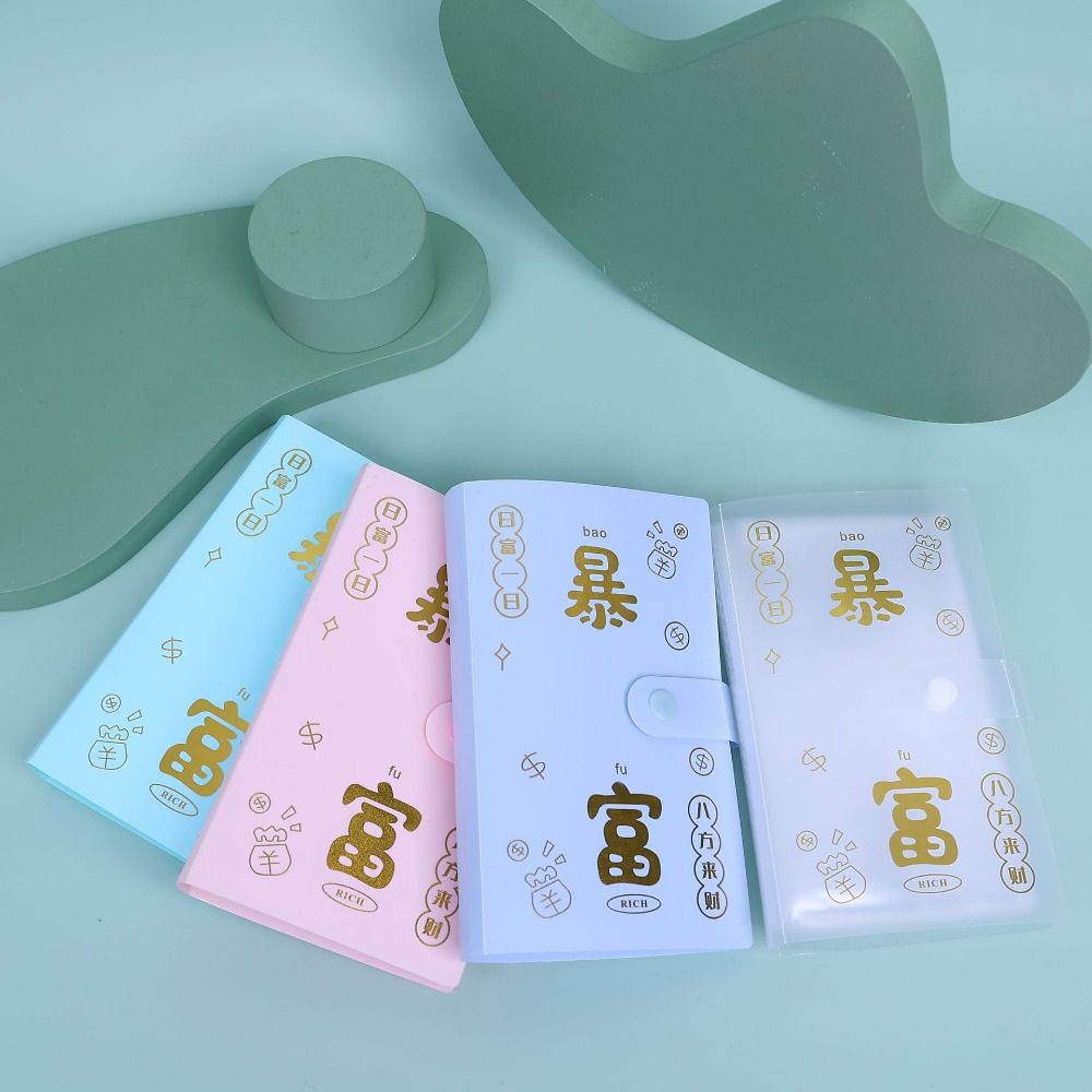 Plastic Saving Money Binder Portable 50Sheets Envelopes Saving Challenges Account Book Storage Wallet Planner Organizer