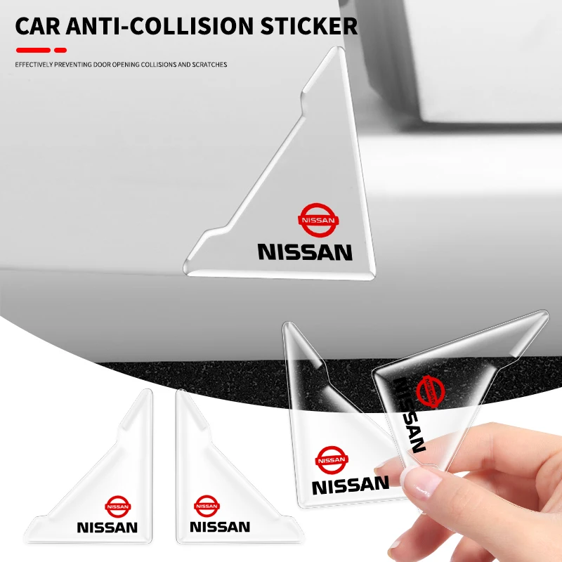 Pegatinas anticolisión transparentes para esquinas de puertas de coche, 2 uds., para Nissan Qashqai Tiida Kicks Versa Leaf Sentra Altima x-trail