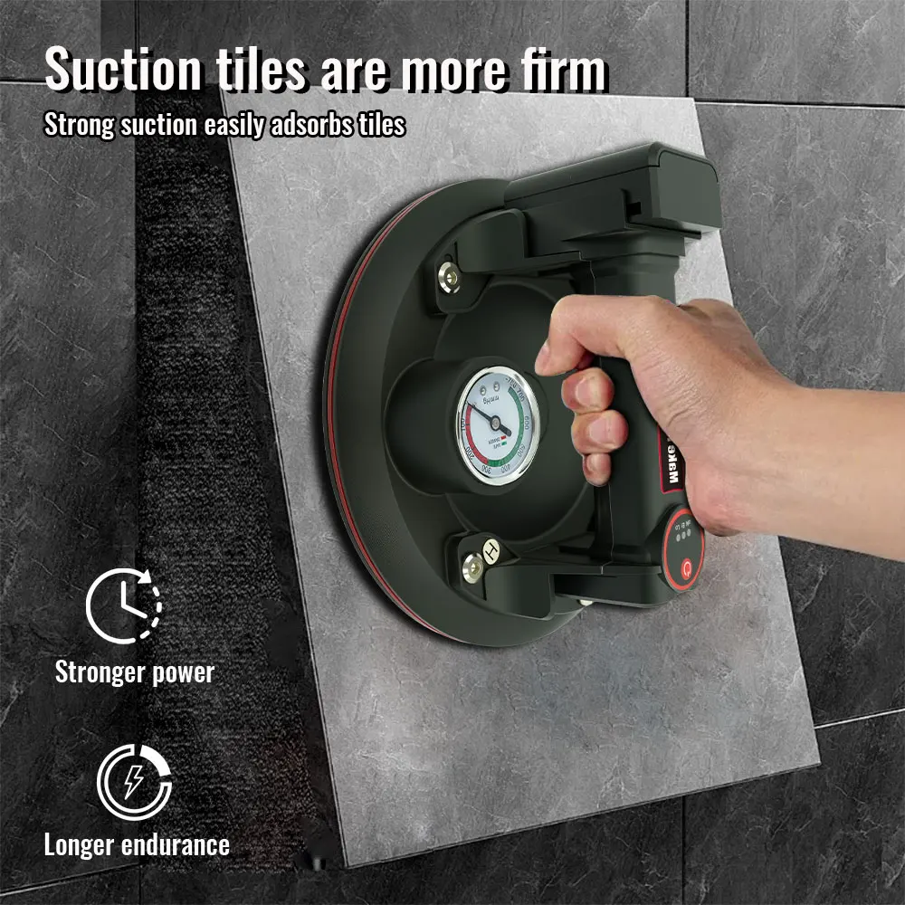 250KG electric suction cup. 8-inch base, LED display screen. Used for lifting large glass granite tiles with metal.EU Plug