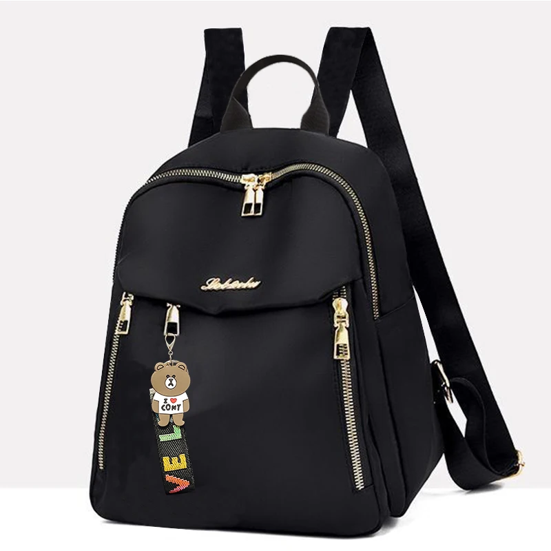 Mochila de mujer de gran capacidad, confeccionada en tejido duradero, con cierre de cremallera, adecuada para viajes, fiestas y compras.