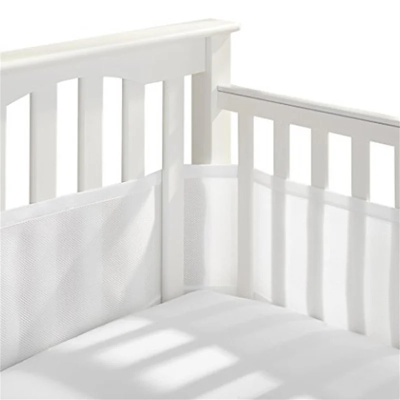 Imbottitura per culla circonferenza del letto paraurti per lettino Anti-caduta binario di protezione in tinta unita forniture per la decorazione della camera da letto neonato traspirante