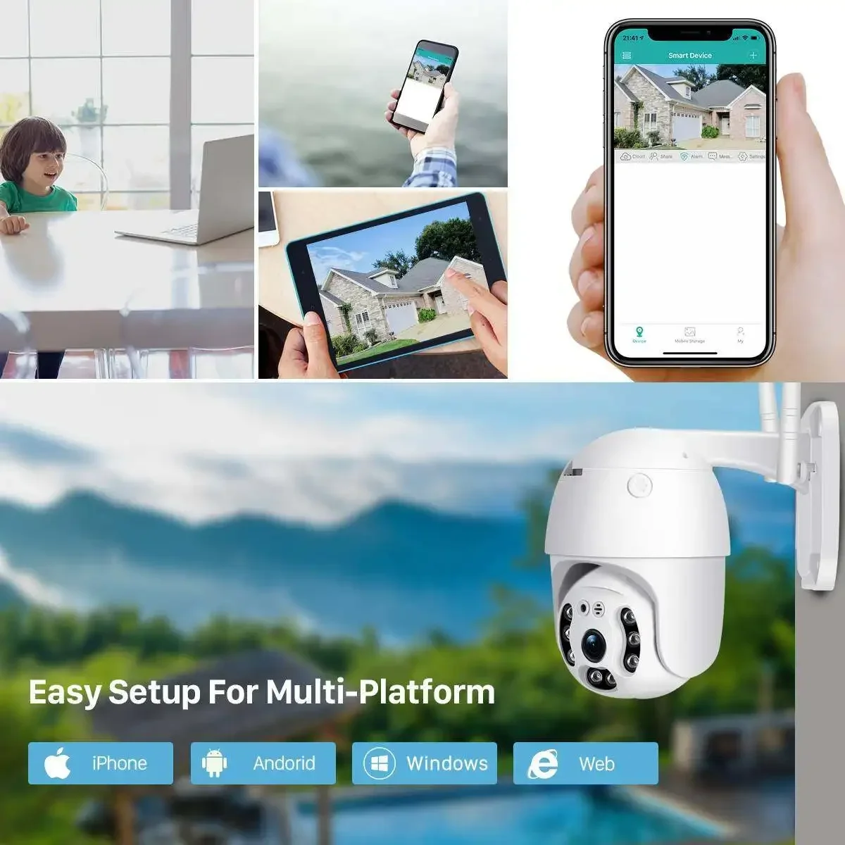 Kamera sieciowa Tuya 4MP PTZ WIFI, ochrona bezpieczeństwa, zewnętrzna, IP66 wodoodporna, kamera dwuzakresowa 5G, domowy monitoring wideo