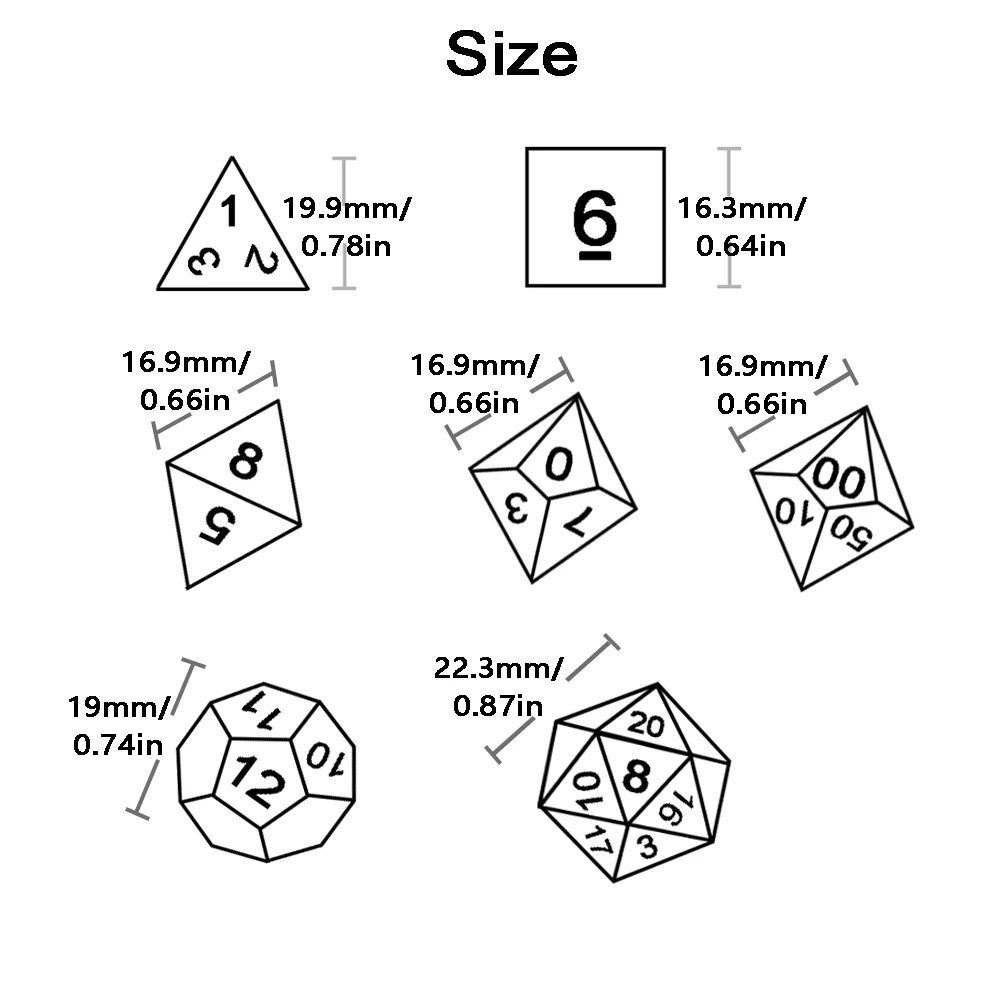 Conjunto de dados DND, 7 peças de dados poliédricos com efeito de mármore para jogo de dramatização D&D, acessórios de jogo de tabuleiro DND RPG para festa em clube
