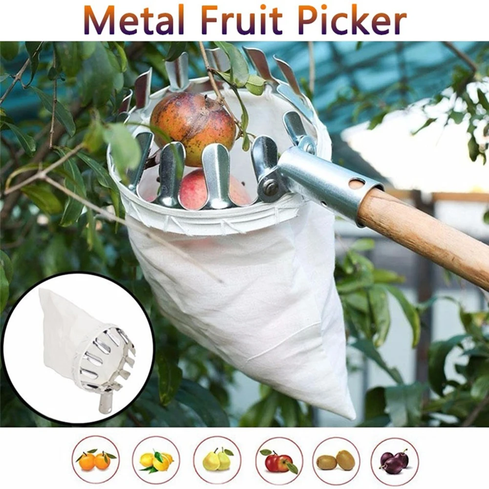 Garten Obstpf lücker Kopf Obstgarten Apfel Birnen Orange High Tree Picking Tool Obst fänger Beutel abnehmbare Farm Obst Sammler