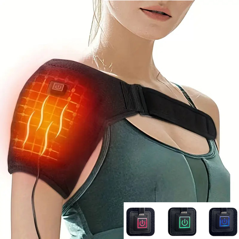 USB elektrische schouderbrace Amr Pad 3-versnelling verwarmde massage schoudersteun massageriem geschenken gezondheidszorg warm houden