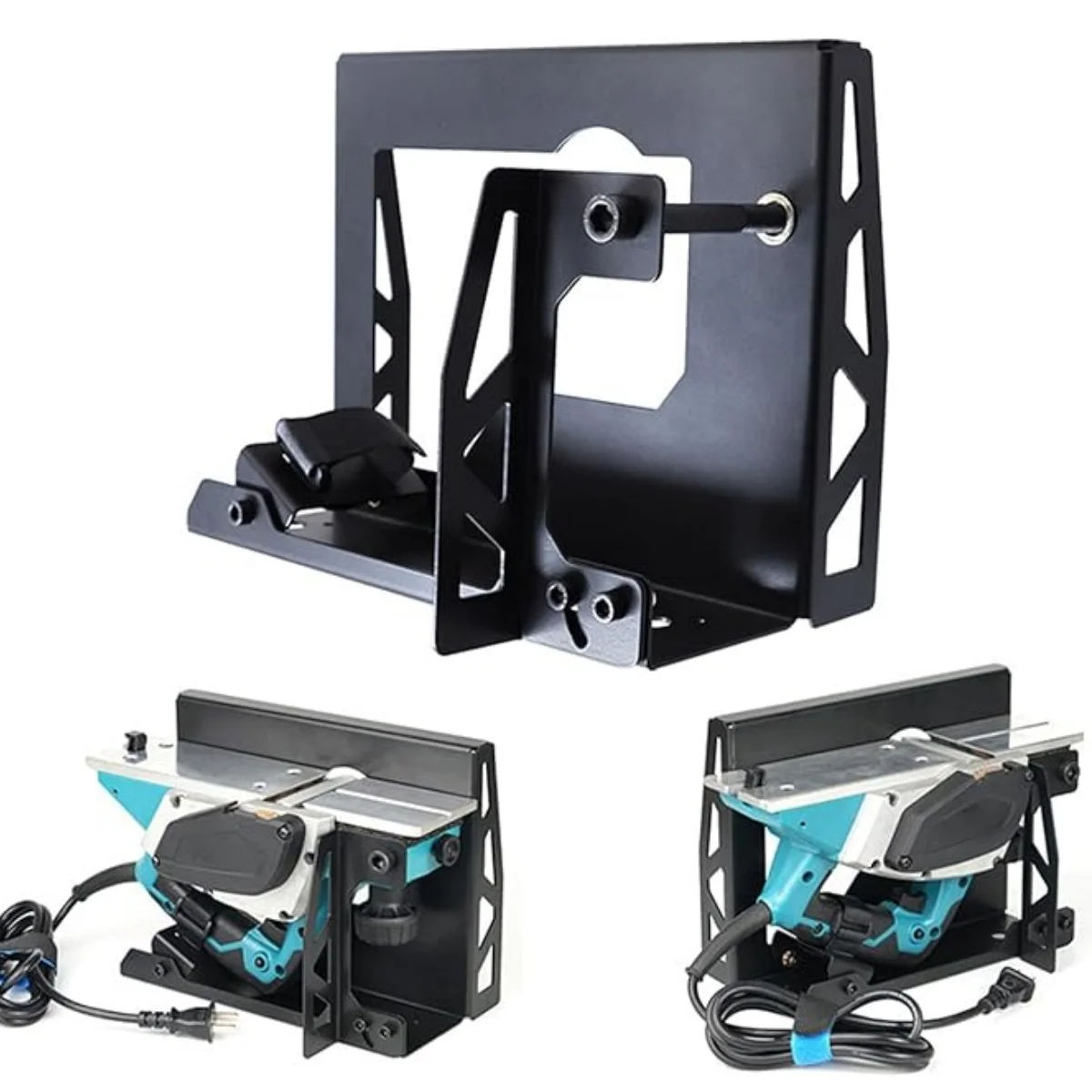 Support de raboteuse d'établi pour le travail du bois, raboteuse électrique avec support inversé, support de rabotage de menuiserie, support en acier pratique