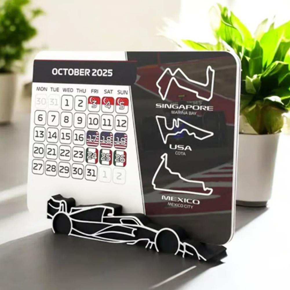 F1 Racing ปฏิทินกระดาษเดสก์ท็อปสถานีปฏิทินตกแต่งบ้าน Itinerary Arrangement Formula 1 Racing ปฏิทิน 2025 ของขวัญ