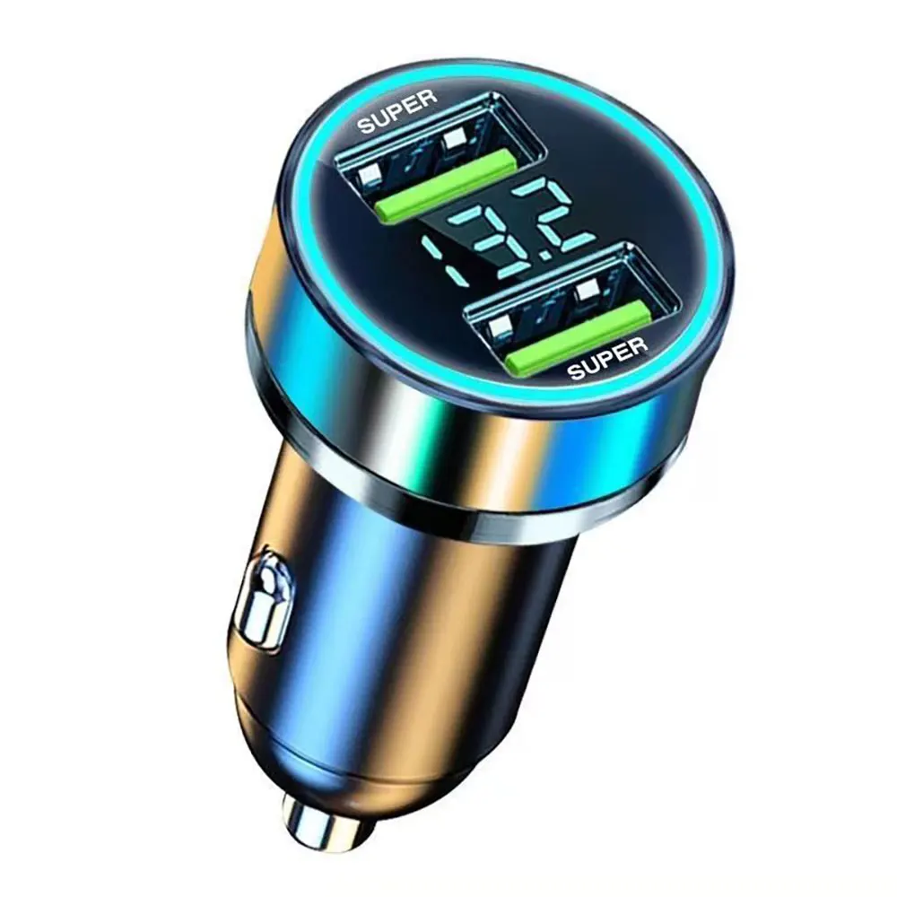 Adattatore di ricarica super veloce per caricabatteria da auto portatile 2USB 12V-24V per telefono Iphone Huawei Samsung Xiaomi