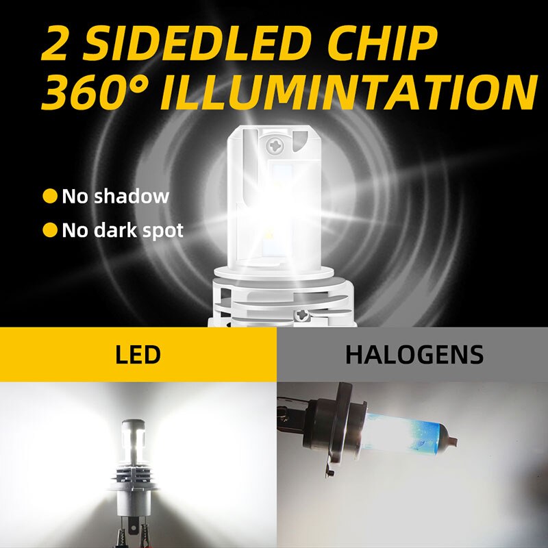 H4 led lâmpadas de farol da motocicleta hi lo feixe moto luzes para yamaha kawasaki suzuki h4 lâmpada led com canbus farol da motocicleta