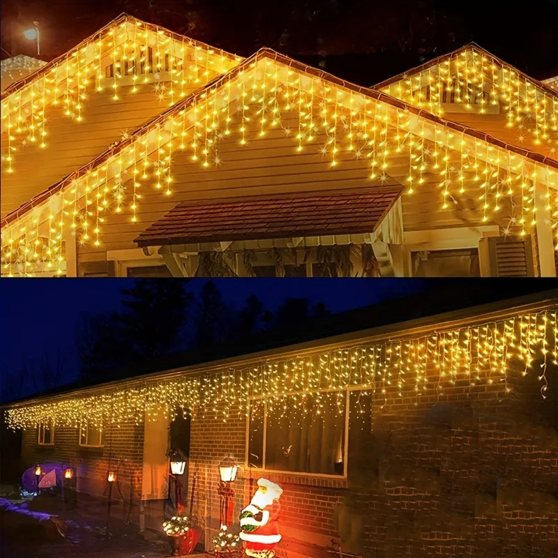 Trang Trí Giáng Sinh 2023 LED Màn Sáng Rủ Xuống 0.4-0.6M Năm Mới 2022 Trang Trí Icicle Ánh Sáng Ngoài Trời Đường Vòng Hoa trong Căn Nhà