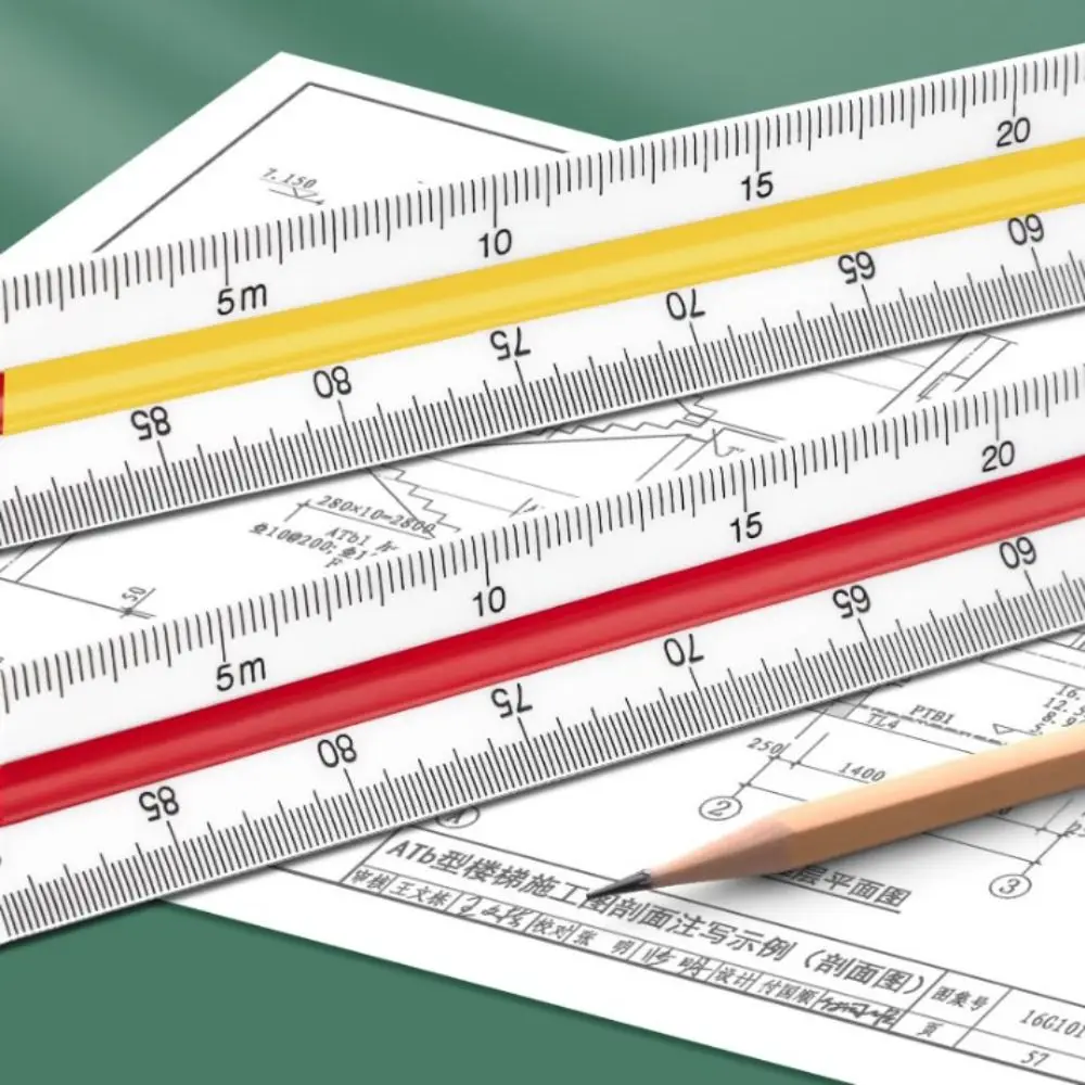 Drawing Tool 30cm Triangular Scale Ruler Measuring Technical Drawing Ruler Drawing Architect Ruler Student