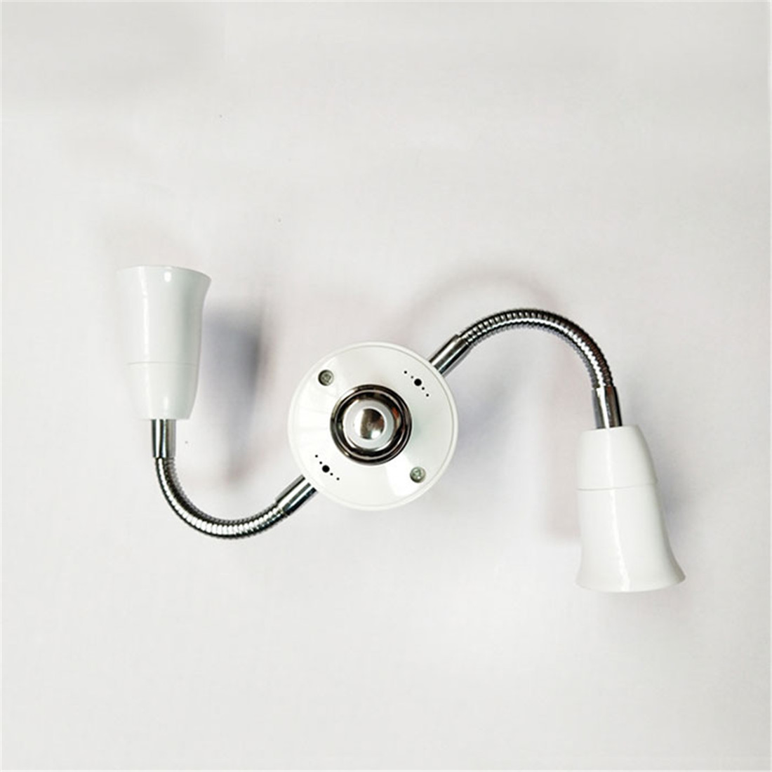 Adjustable White E27 Base Light Socket Splitter Gooseneck LED Bulbs Holder Converter with Extension Hose 3 4 5 Way Adapter