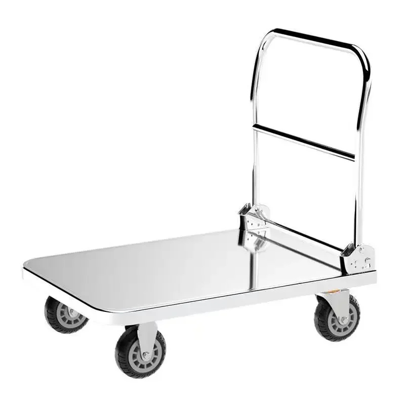 Stainless steel trolley trolley trolley flat trolley stainless steel trolley flat trailer