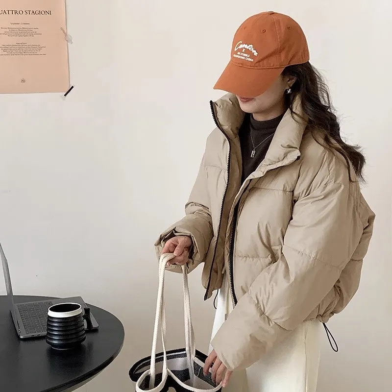 2024 ใหม่ผู้หญิงหลวมปักเป้าแจ็คเก็ตฤดูหนาวเกาหลีChicขนาดใหญ่ThickenedWarm ParkasหญิงCoat LadyเบาะJa