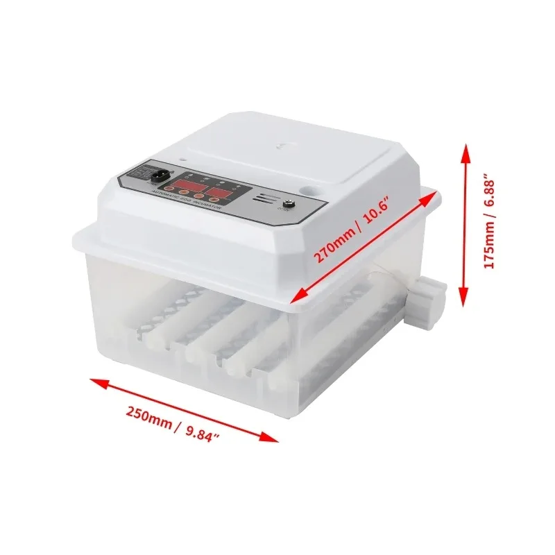 Incubadora de 16 ovos com gaveta tipo mini incubadora de ovos com reabastecimento automático de cama de água iônica e controle de temperatura