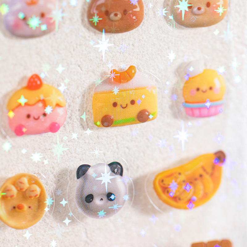 10 ピース/パックかわいいダイカットフラッシュステッカー Y2K 装飾ステッカースクラップブッキング用 DIY 電話ケース装飾コラージュ素材