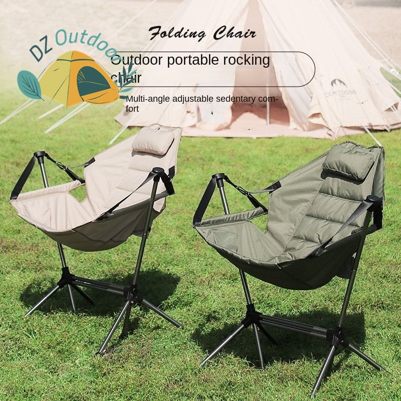 DZ Outdoor Camping Aluminum Alloy Foldable Swinging Chairs Portable Breathable Beach Fishing Leisure Chair Swing Folding Chairs