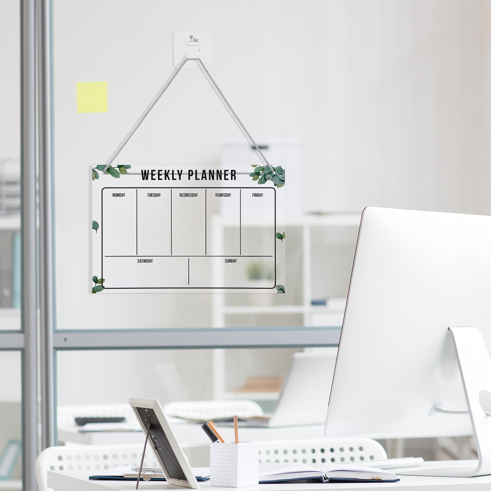 Hanging Acrylic Memo Board Erasable Writing Board Week Plan Whiteboard Home Office School Supply Presentation Supplies