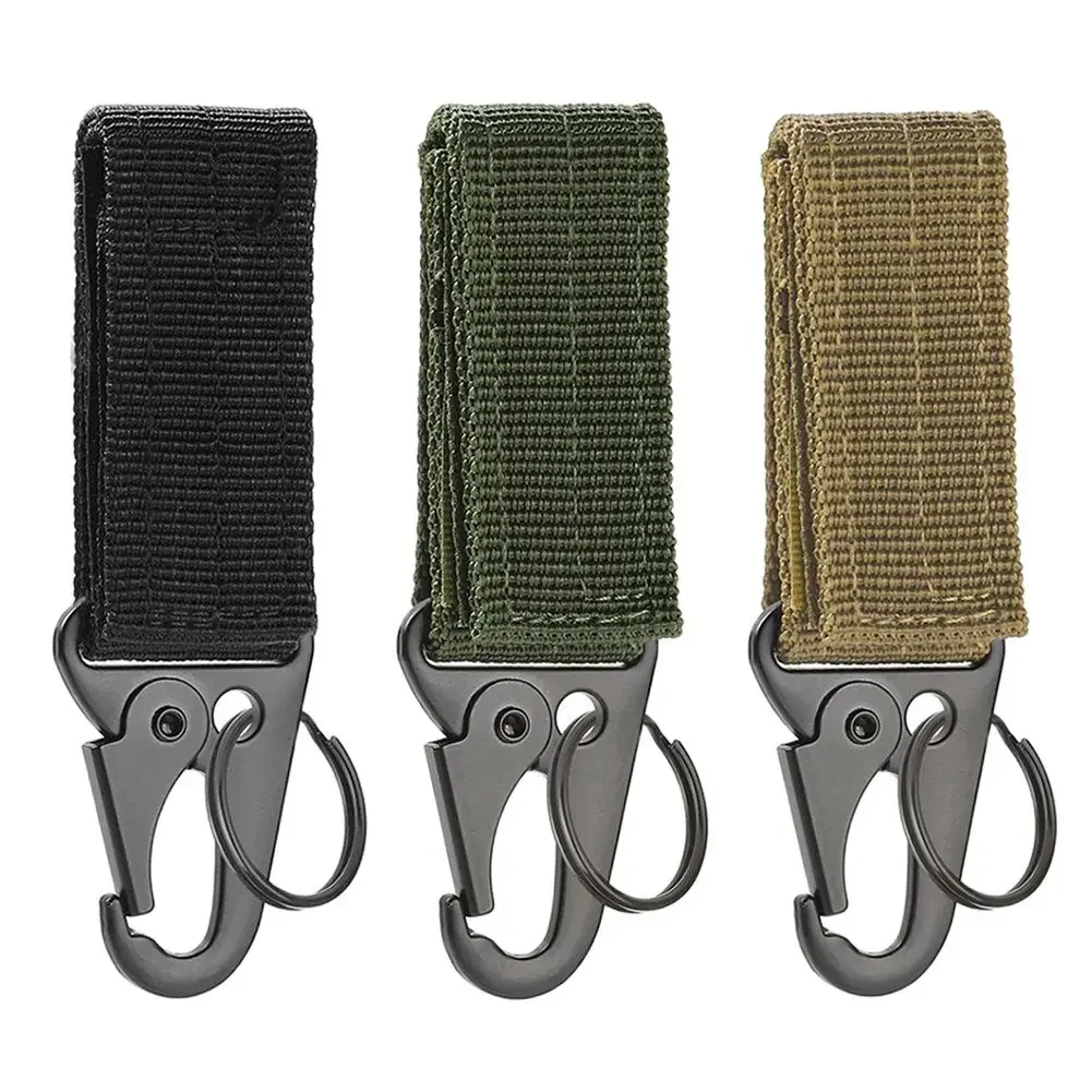 Hebilla colgante táctica Molle, correas de nailon, mosquetón, cinturón, llavero triangular para escalada al aire libre, accesorio de herramienta de Camping, 2 uds.