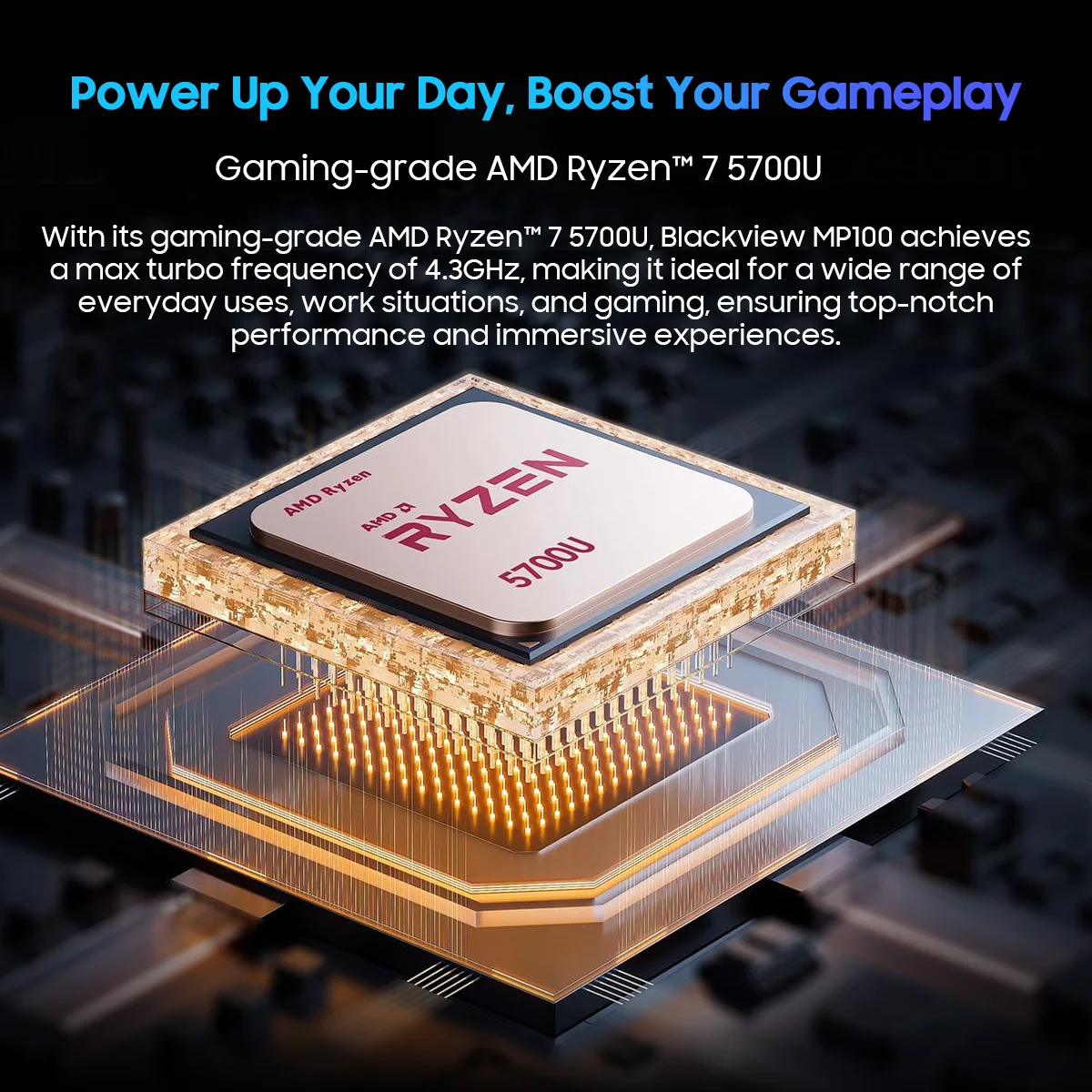 Blackview MP100 Mini PC 7430U 16GB + 512GB / 32GB + 1TB WiFi 6 Windows 11 Pro AMD 6 core 12 thread Mini computer BT5.2