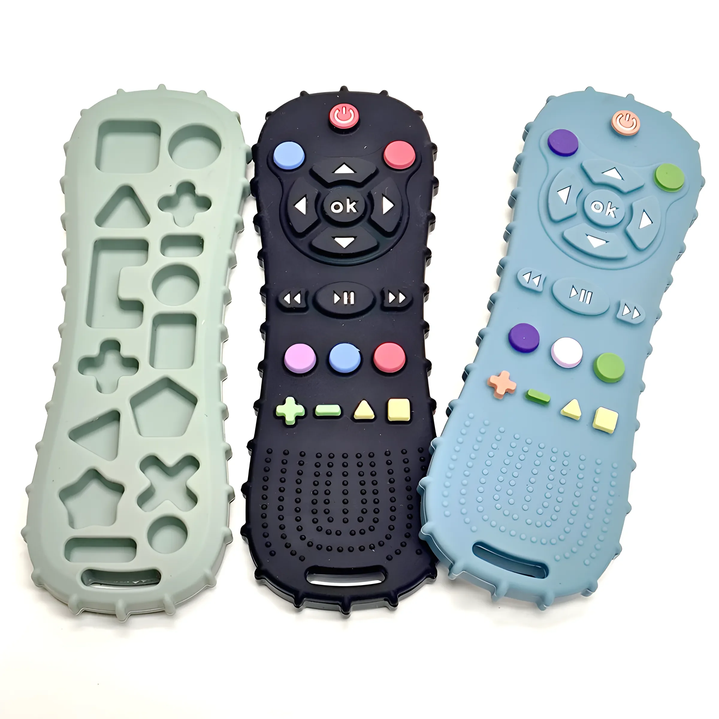 1/3PCS เด็กรีโมทคอนโทรล Teether ซิลิโคนเด็ก Anti-กินถุงมือ Pacifier สร้อยข้อมือ Teething Stick กัดของเล่น