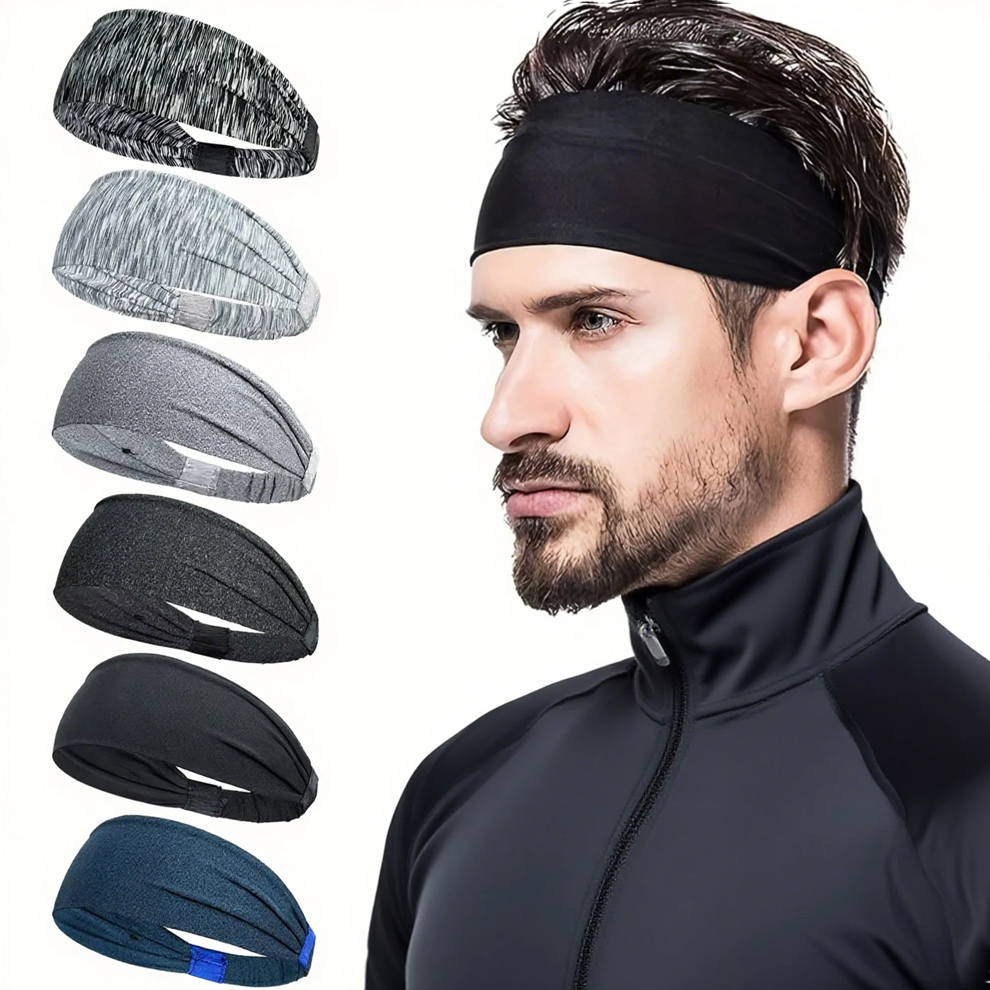 Diademas deportivas para hombres y mujeres, bandas para el cabello para el sudor, gimnasio, Yoga, diademas elásticas suaves, bandas para el sudor para deportes al aire libre