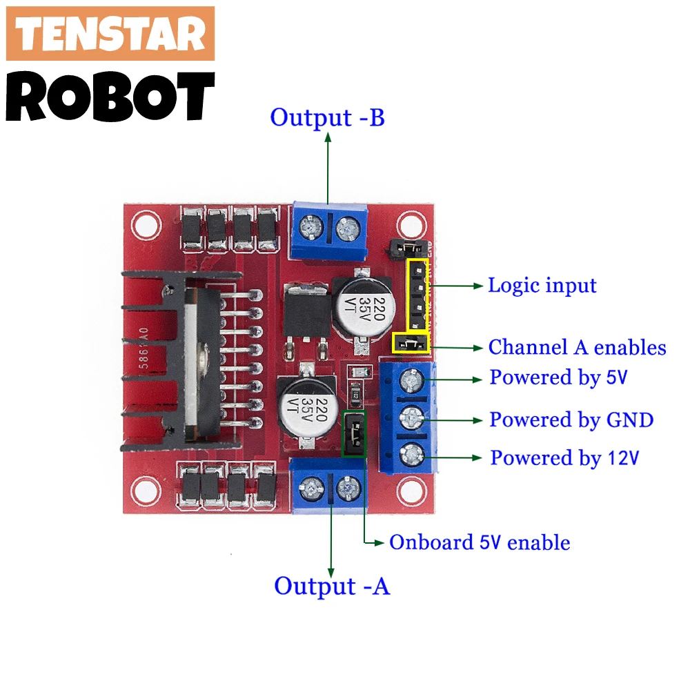 L298N Treiberplatine Modul L298N Schrittmotor Smart Car Roboter Steckbrett Peltier High Power L298 DC Motor Treiber für Arduino