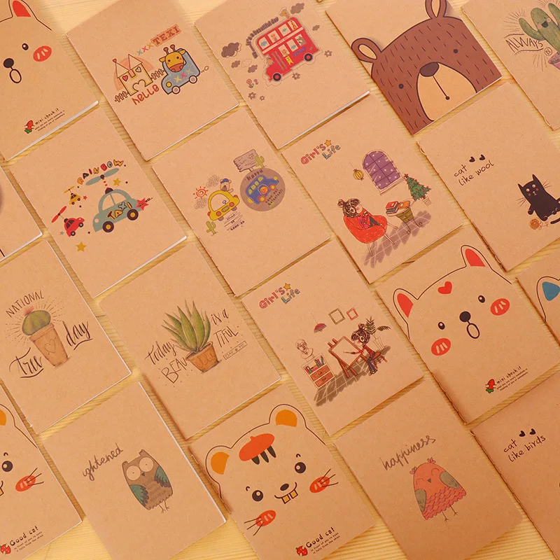10Pcs Compact and Adorable Kraft Pocket Notebooks, Each Containing 64K(16 Sheets) of Unlined Paper, Ideal for Sttudents, Travele
