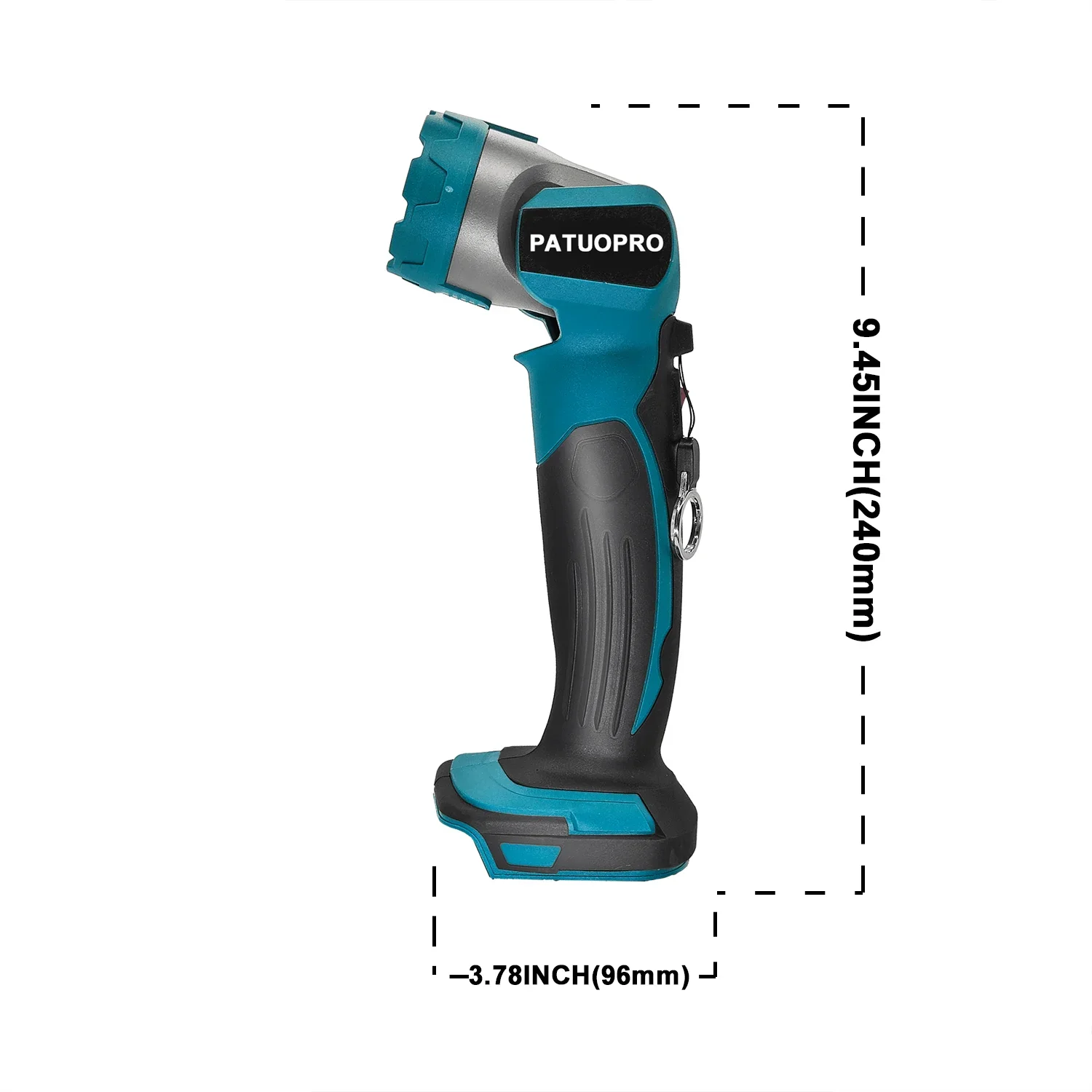 Linterna LED ajustable, foco portátil para exteriores, reparación de carga, foco de mano compatible con batería Makita de 18V (sin batería)