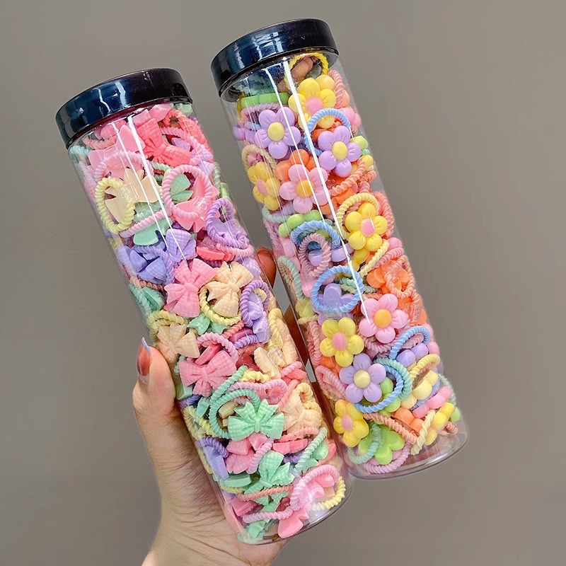 80 uds/40 uds/botella bandas elásticas para el cabello niñas accesorios para el cabello de bebé Anillo para el cabello para niños cuerda para la cabeza Scrunchies sombreros 1 o 2 botellas