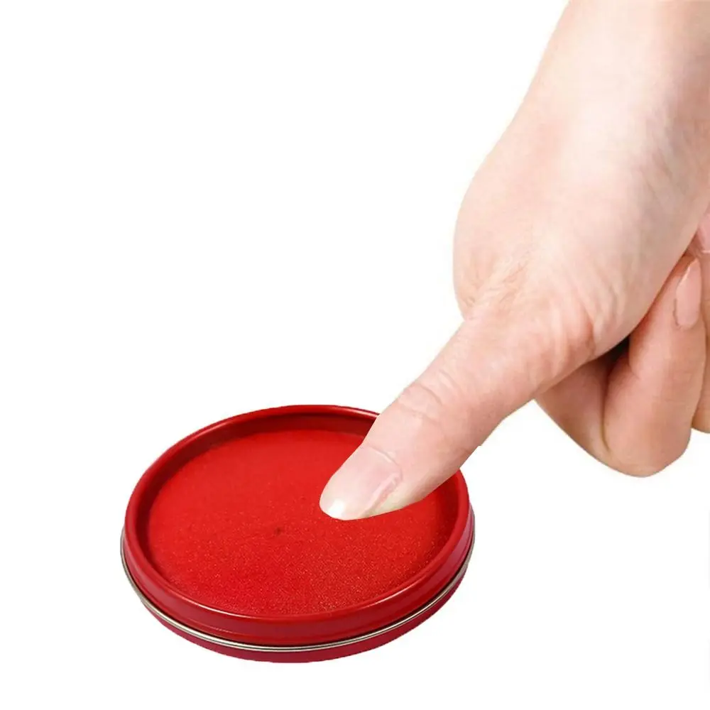 Clear Stamping Mini Fingerprint Ink Pad Quick-drying Anti-Fake Thumbprint Ink Pad Red Color For Notary Signing Inkpad Business