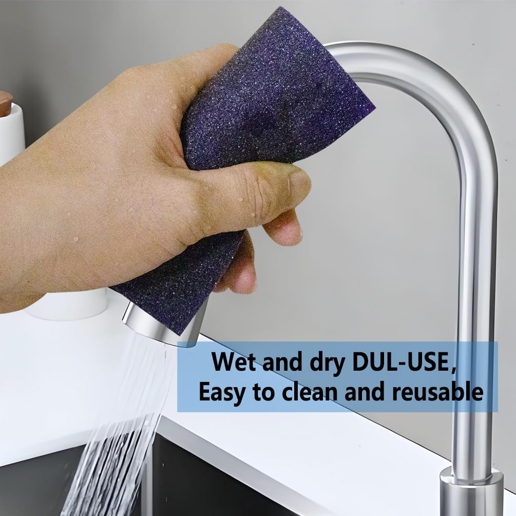 Set di 6 spugne abrasive, grana 60-320, grosso, medio fine, lavabile, riutilizzabile, blocchi asciutti e bagnati, per legno, metallo, vetro, mobili, vernice