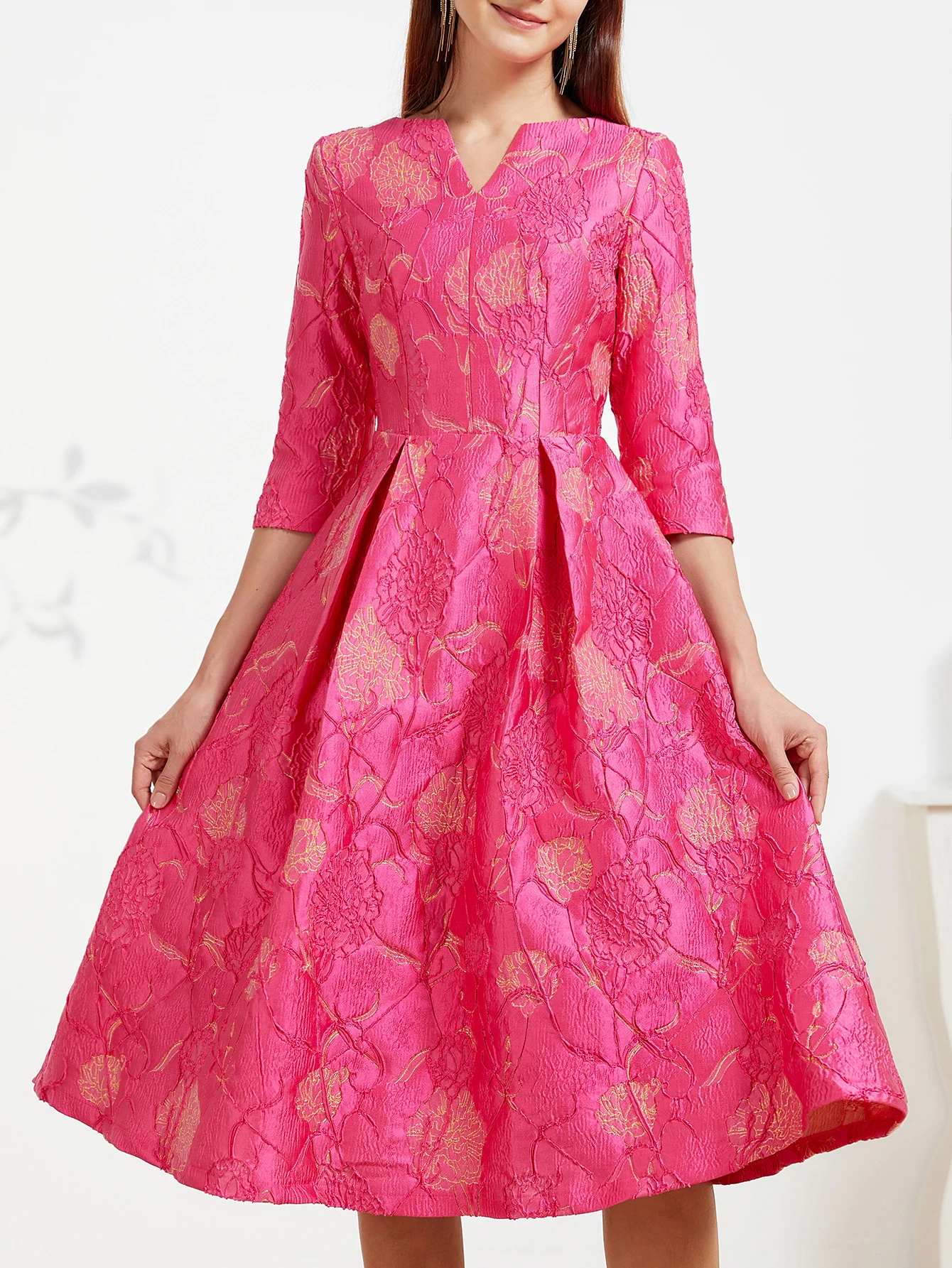 Luksusowa sukienka damska moda elegancka sukienka żakardowa impreza kwiatowa odzież damska wieczorowa sukienka w stylu vintage formalne Vestidos