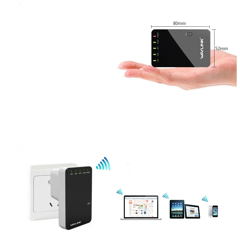 VONETS WR02 Mini 300Mbps enrutador de red WiFi inalámbrico repetidor amplificador extensor de rango de señal enchufe UE/EE. UU./Reino Unido
