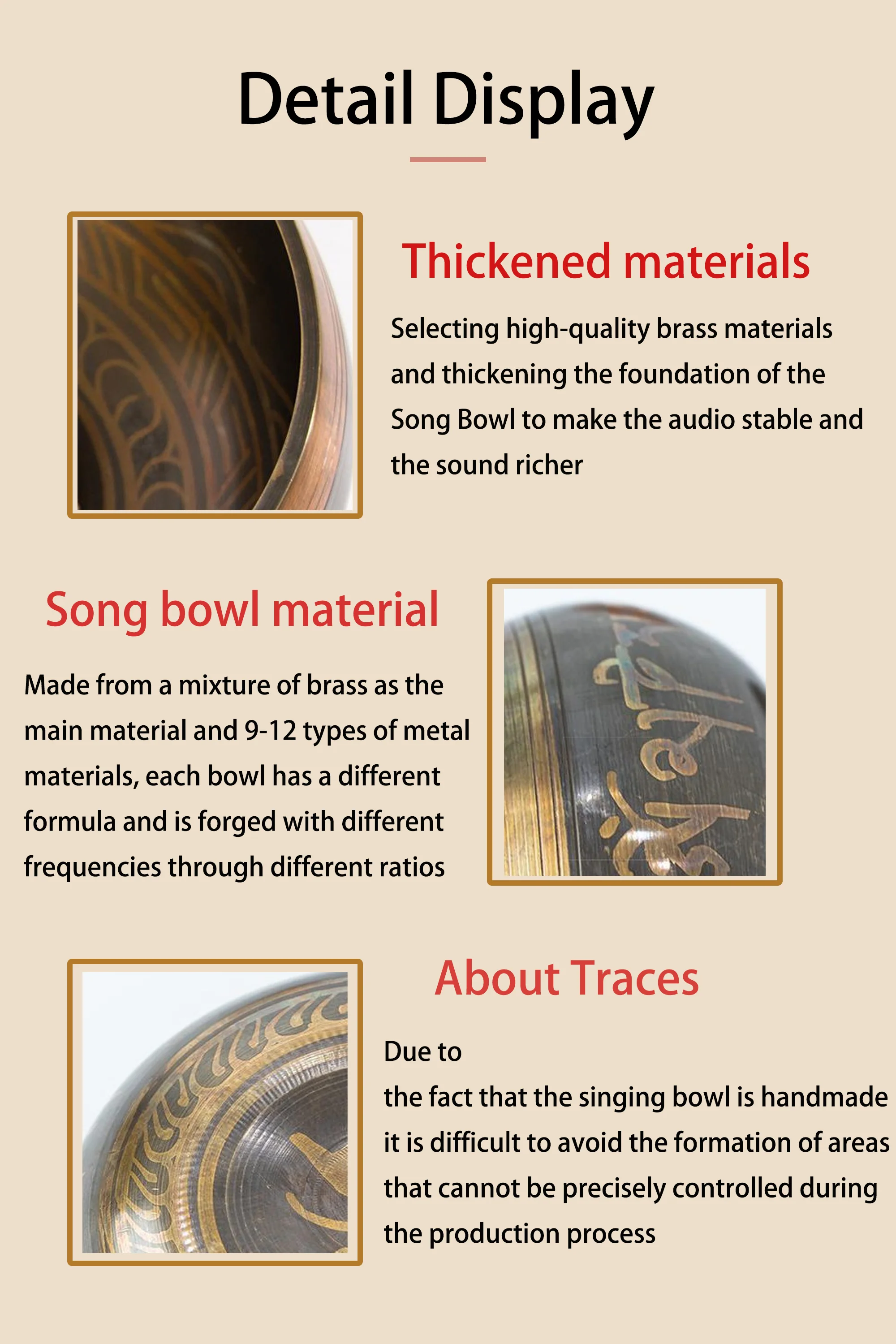 Tibetan Singing Bowl Set 8.5~20CM Size Optional Scripture Bowl Helpful for Meditation Yoga Relaxation Chakra Healing Prayer