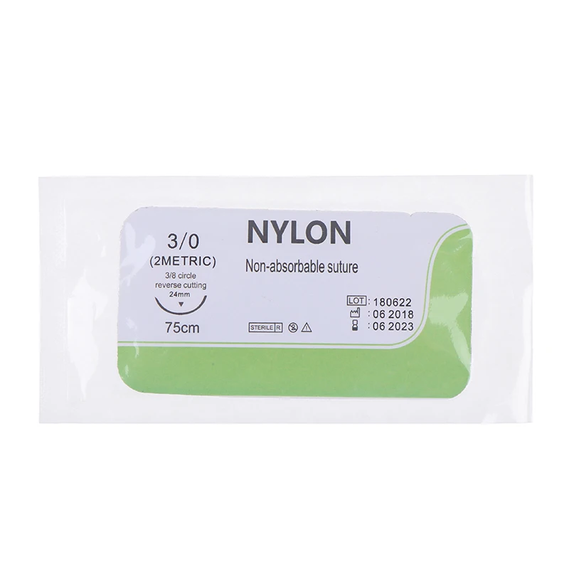 12 個 2.0/3.0/4.0 針縫合糸 Nlon 医療糸滅菌外科練習キット教育デモンストレーション