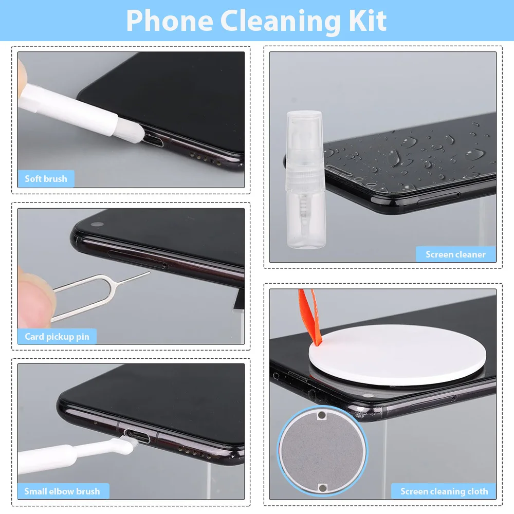 21 in 1 Cleaning Kit For Keyboard Earbuds Laptop iPhone Charging Port and Screen Camera Lens Computer Electronics Cleaning Kit