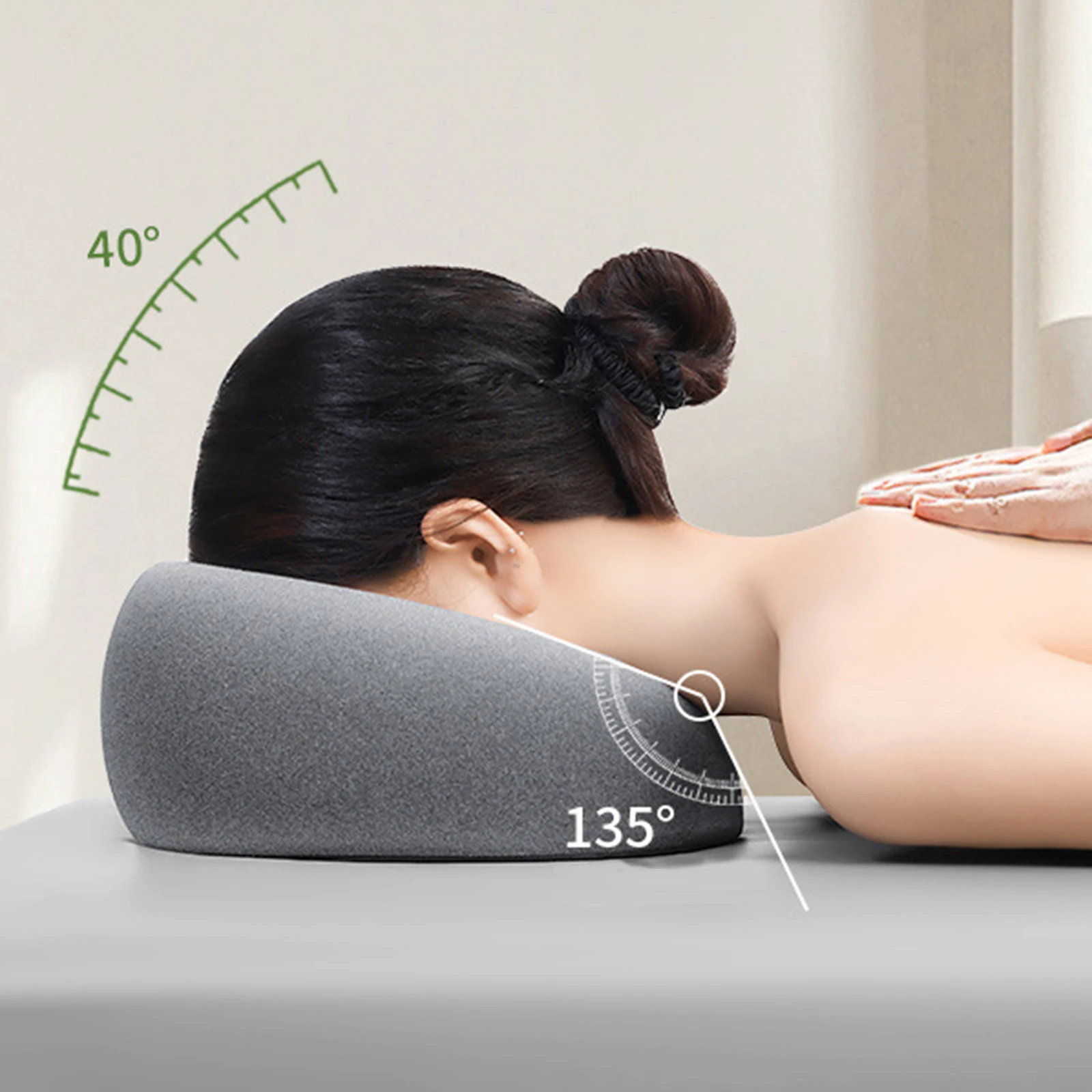 Face Down Pillow Prone Pillow for Prone Face Down Resting Comfort Memory Foam Ergonomics Home Massage Headrest for Beauty Salon