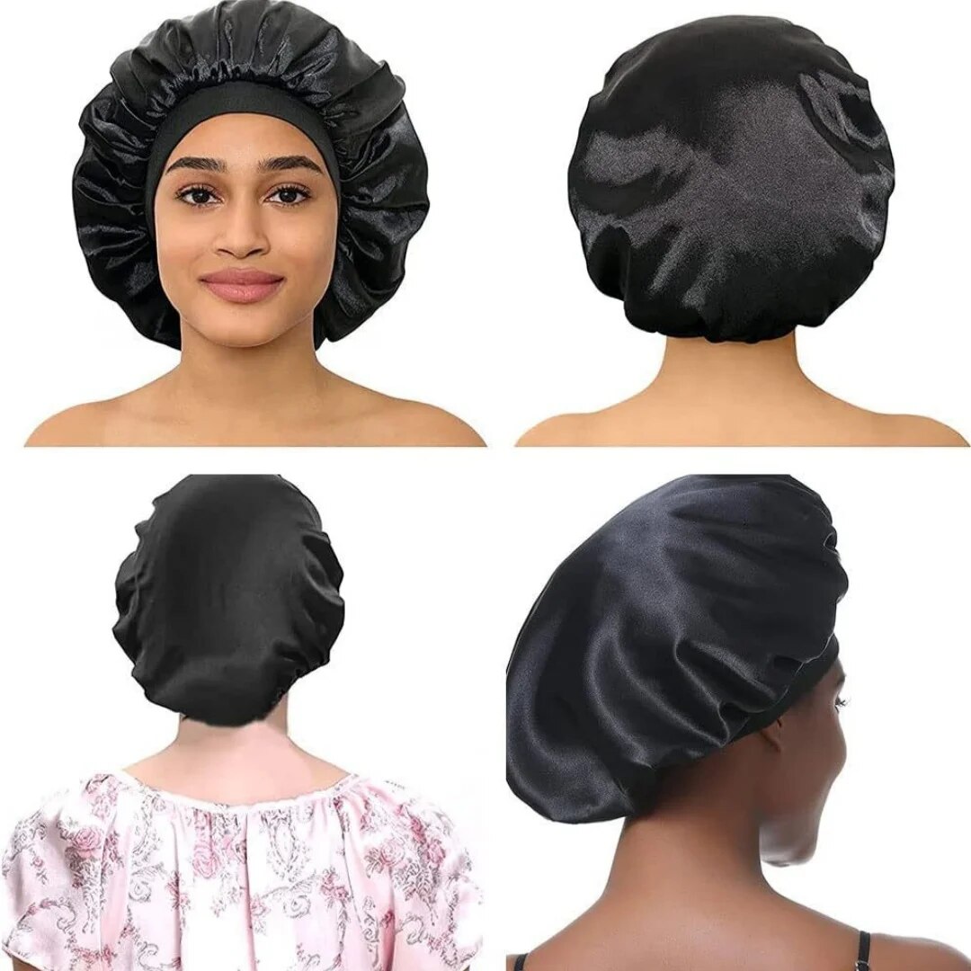 Gorro de ducha para peluquería, gorro para el cuidado del cabello, gorro de ducha mensual de alta elasticidad, gorro de dormir de satén para enfermería femenina