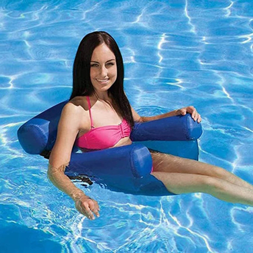 Silla de piscina plegable, flotador inflable para piscina, hamaca inflable para piscina, hamaca multiusos para piscina, hamaca de agua portátil