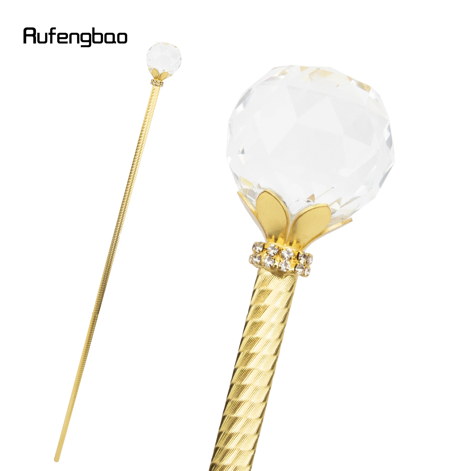 Bola de cristal blanca para niñas, varitas de Hada de aleación dorada, varitas de princesa, varita de Ángel, Cosplay, boda, fiesta de cumpleaños, 91cm