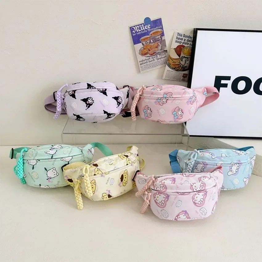 Süße Mädchen Hello Kitty Kuromi verstellbare Umhängetasche Brusttasche Cartoon Cinnamoroll Kinder Mode Gürteltasche Umhängetasche Geschenk
