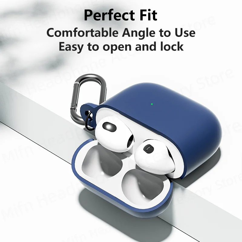 for 2025 AirPods Pro 3 earbuds Solid color Earphone Protector cases with keychain liquid silicone cases AirPod 4/Pro 3 USB C