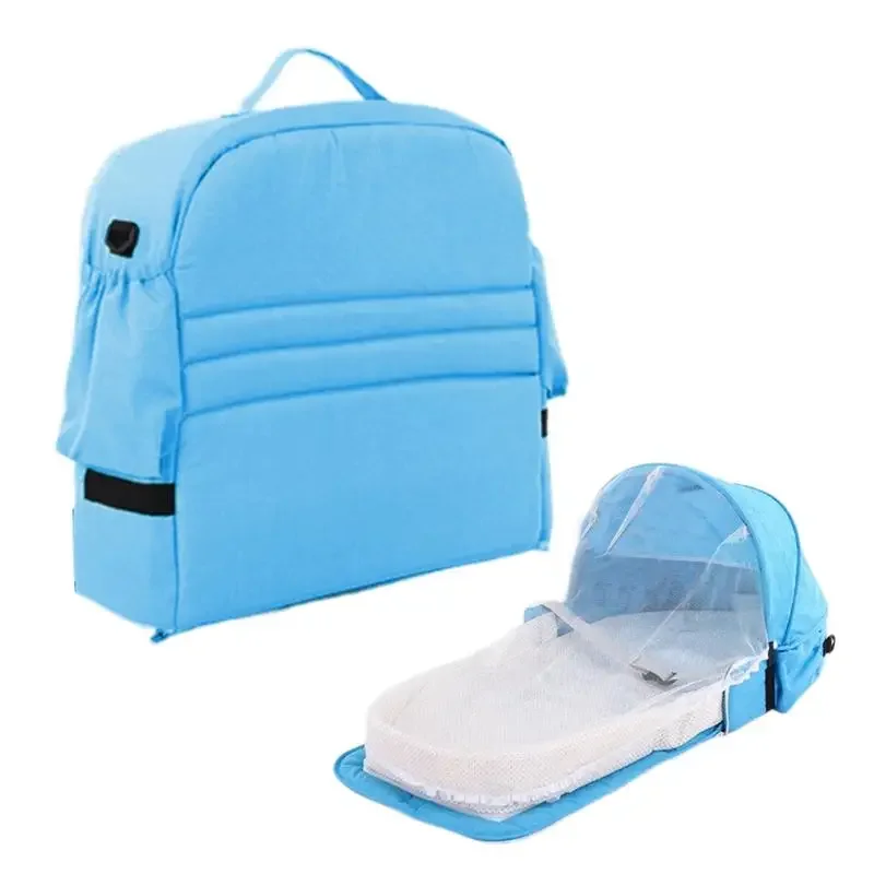 Toddler Portable Travel Bed Sleeping Crib with Net Waterproof Fabric Toddler Cradle Cot for Visiting Family Campings Outings
